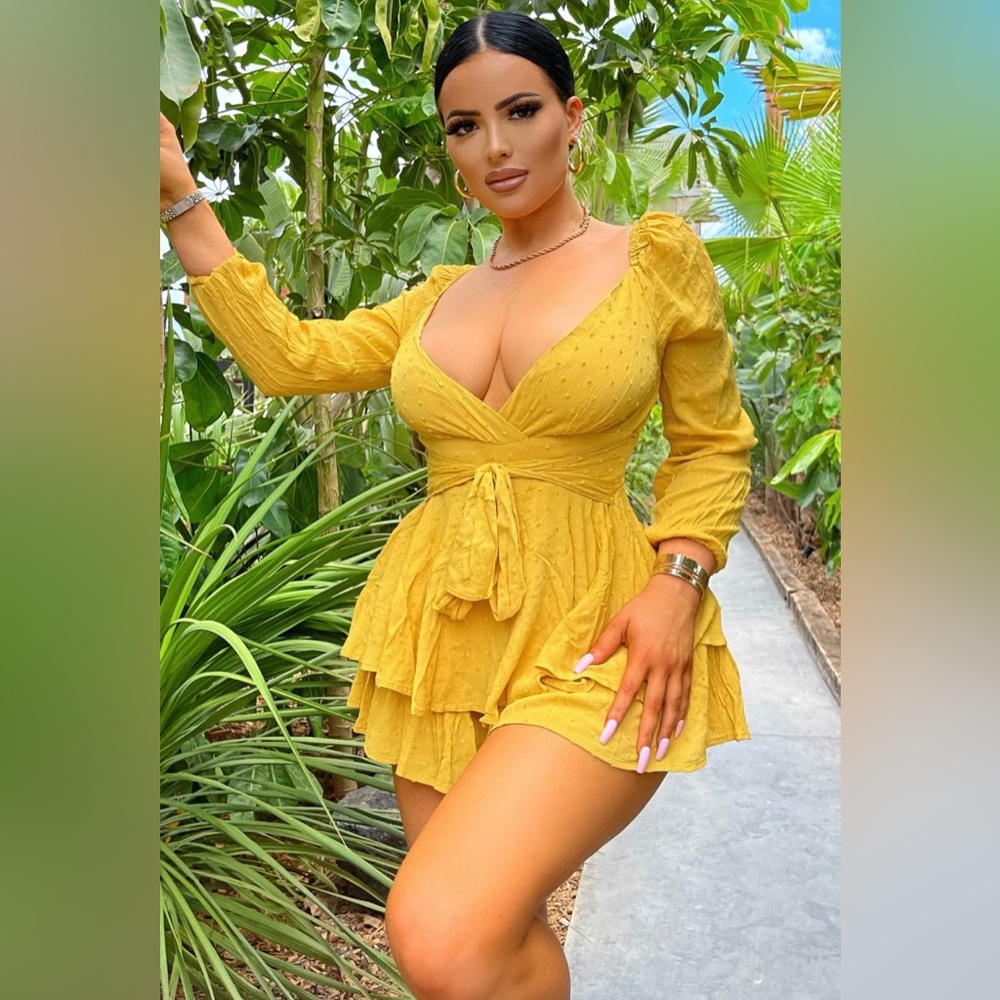 IN THE GAME ROMPER - MUSTARD